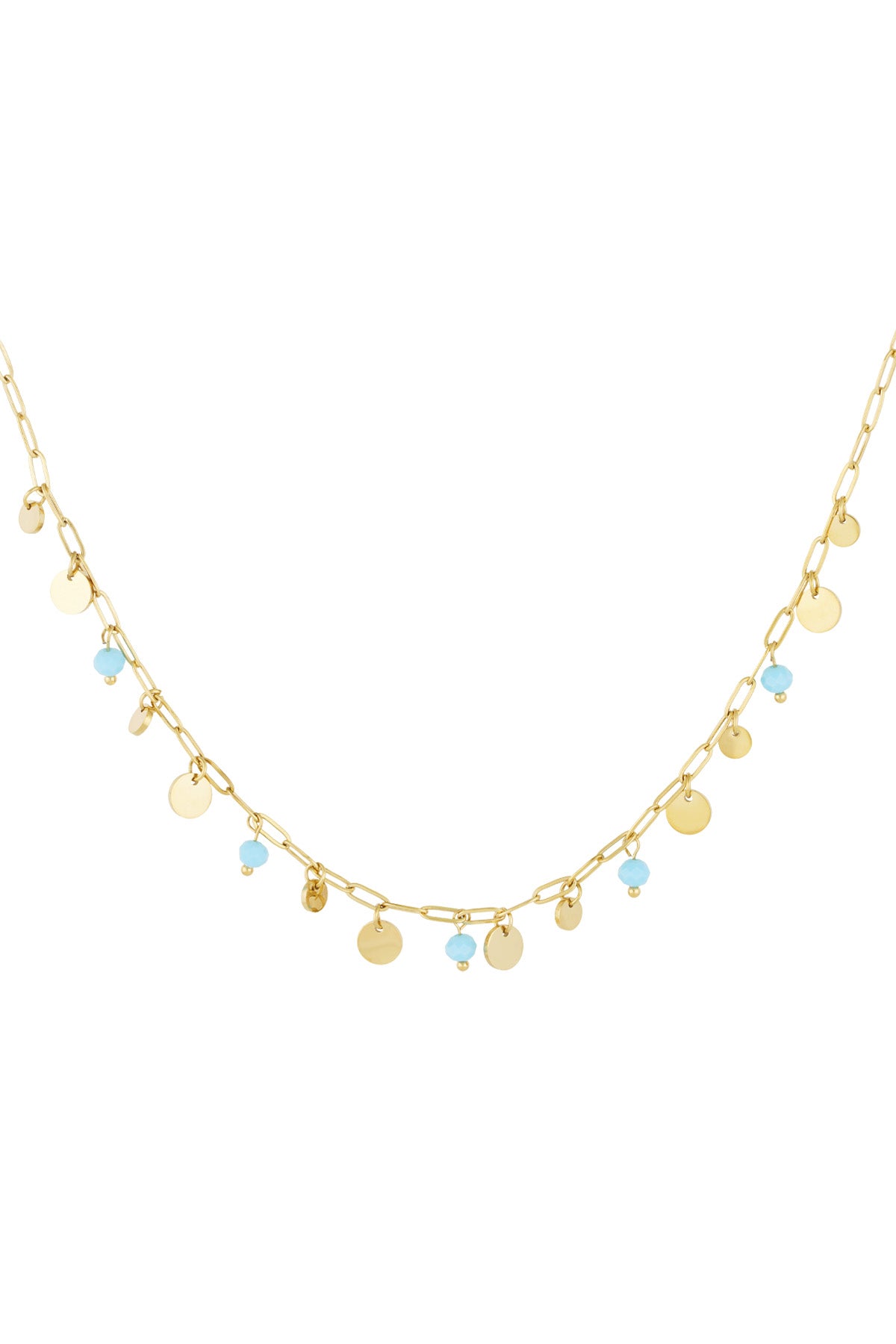 Stylish Stainless Steel Red & Blue Pendant Necklace