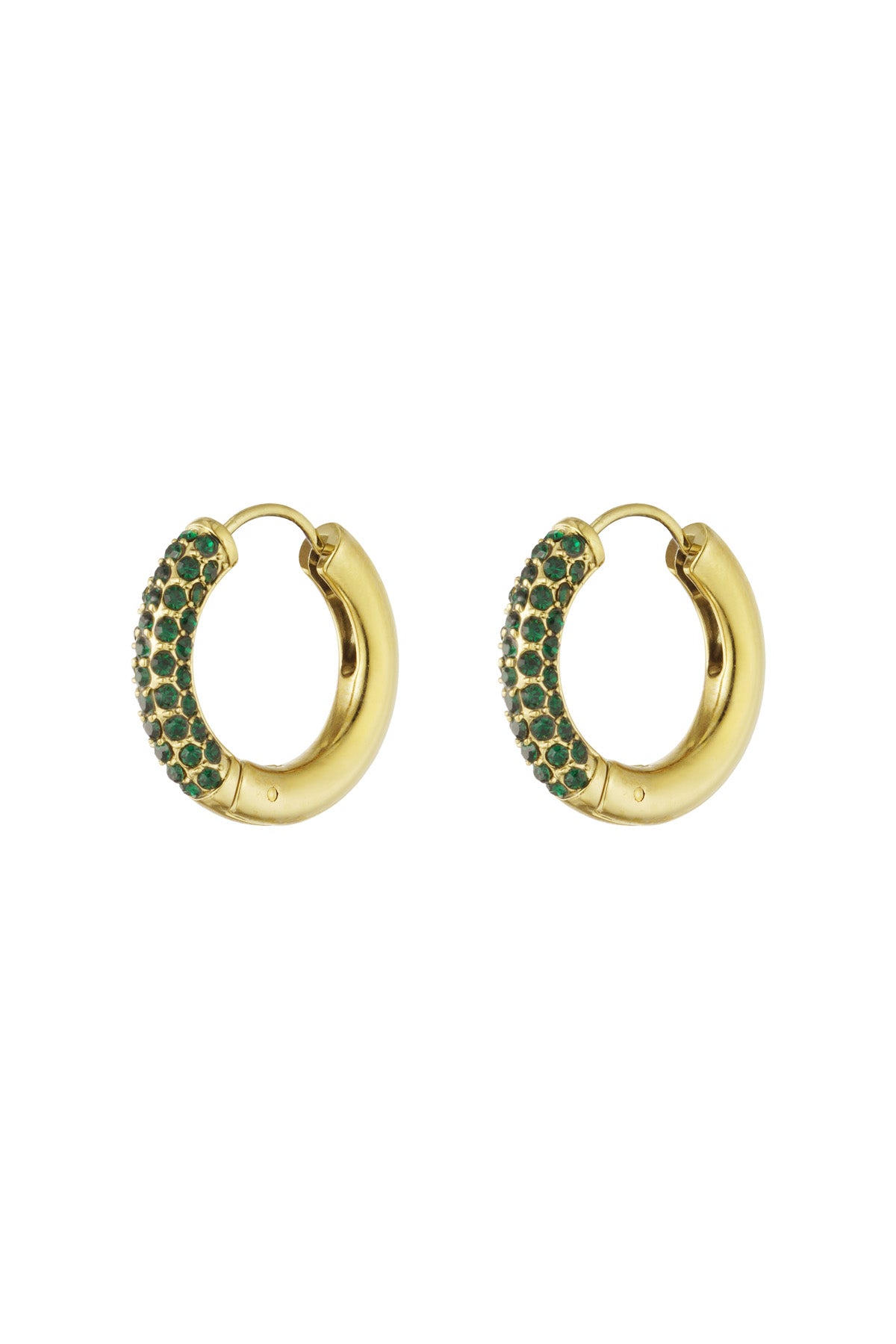 Stylish Pink, Green, and Gold Hoop Earrings for Women
