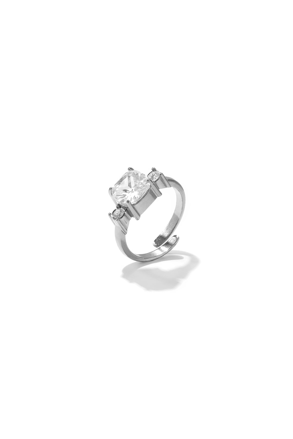 Elegant Minimalist Rhinestone Ring, Adjustable Fit