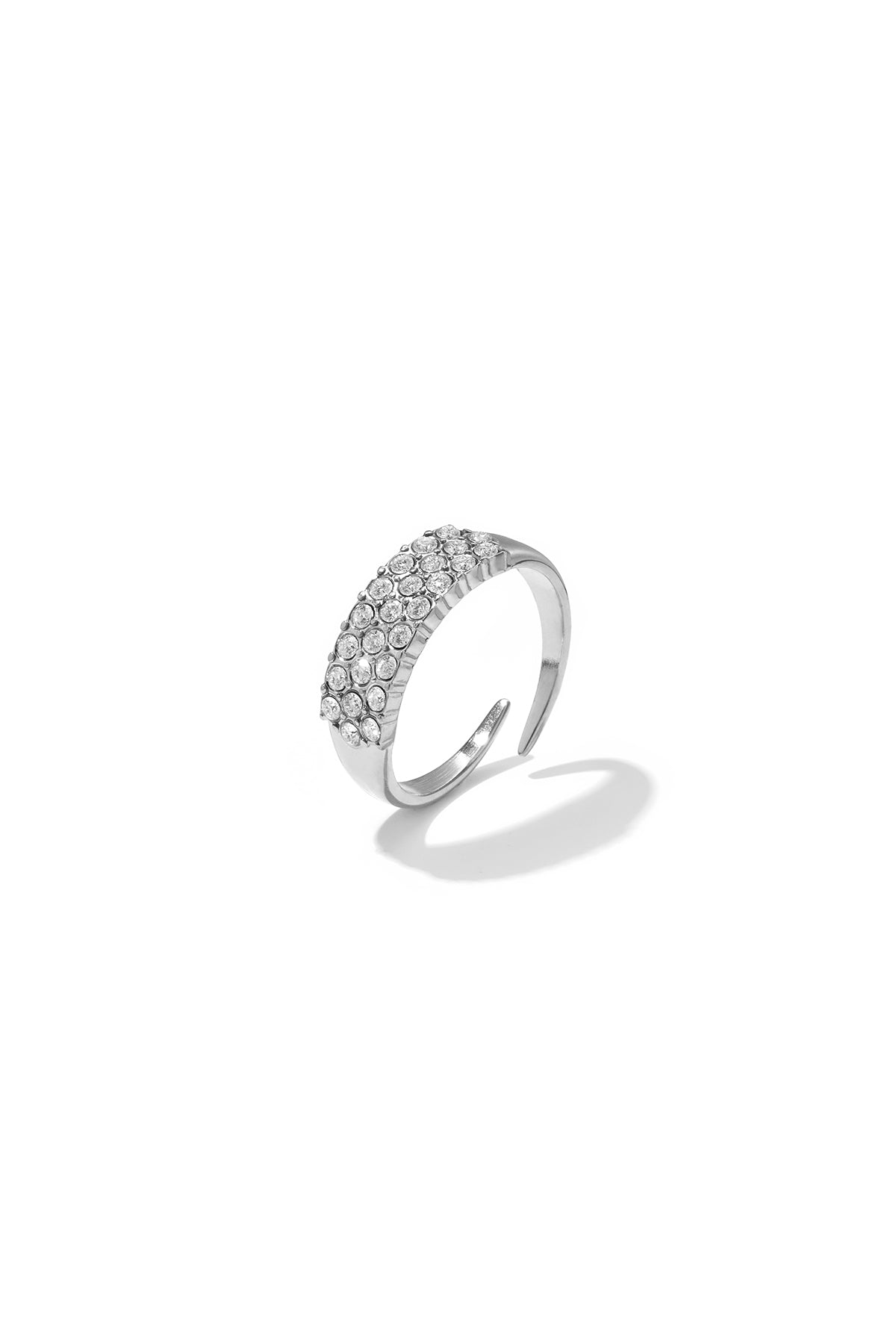 Elegant Minimalist Adjustable Rhinestone Ring