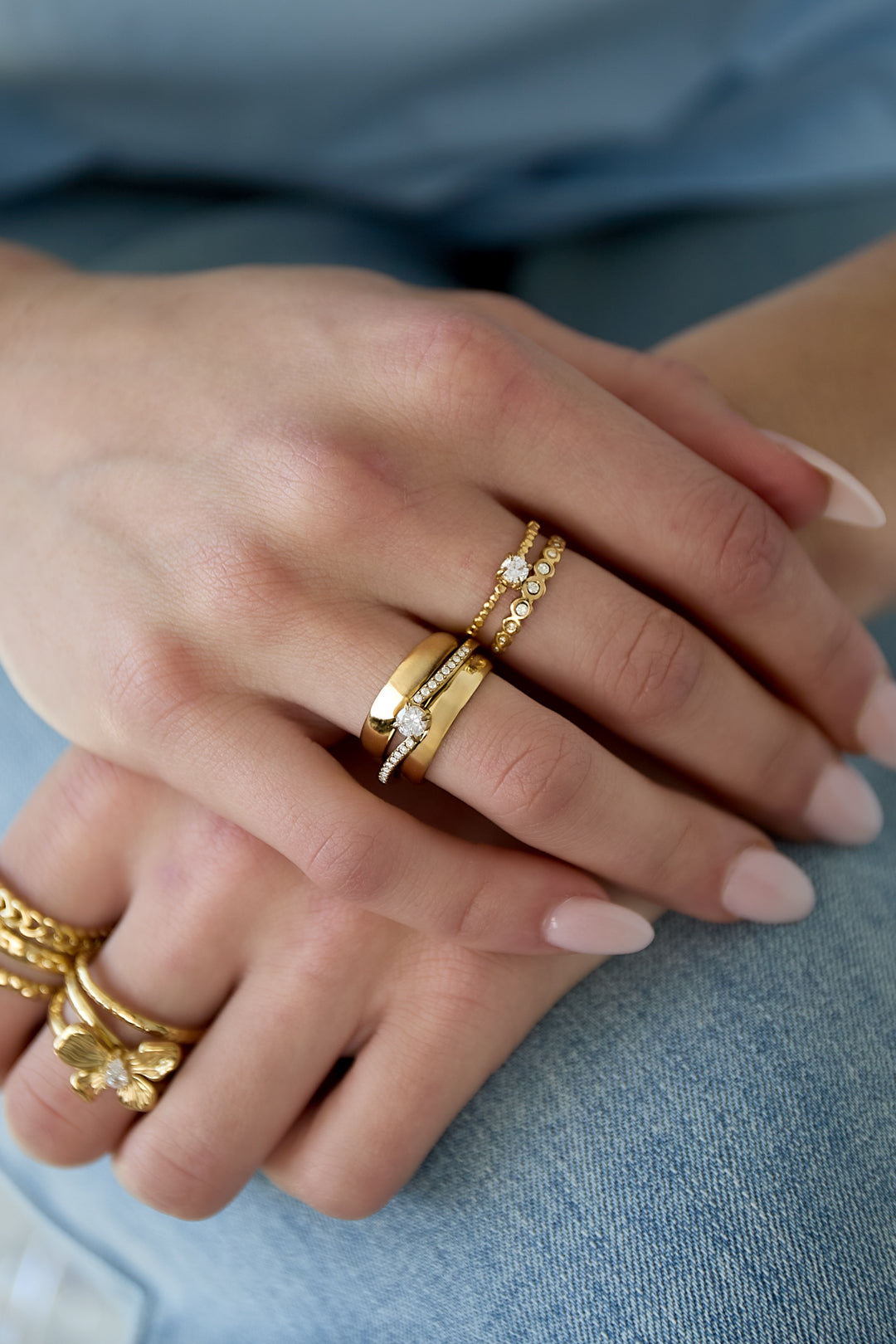 Elegant Adjustable Rhinestone Ring - All Fit