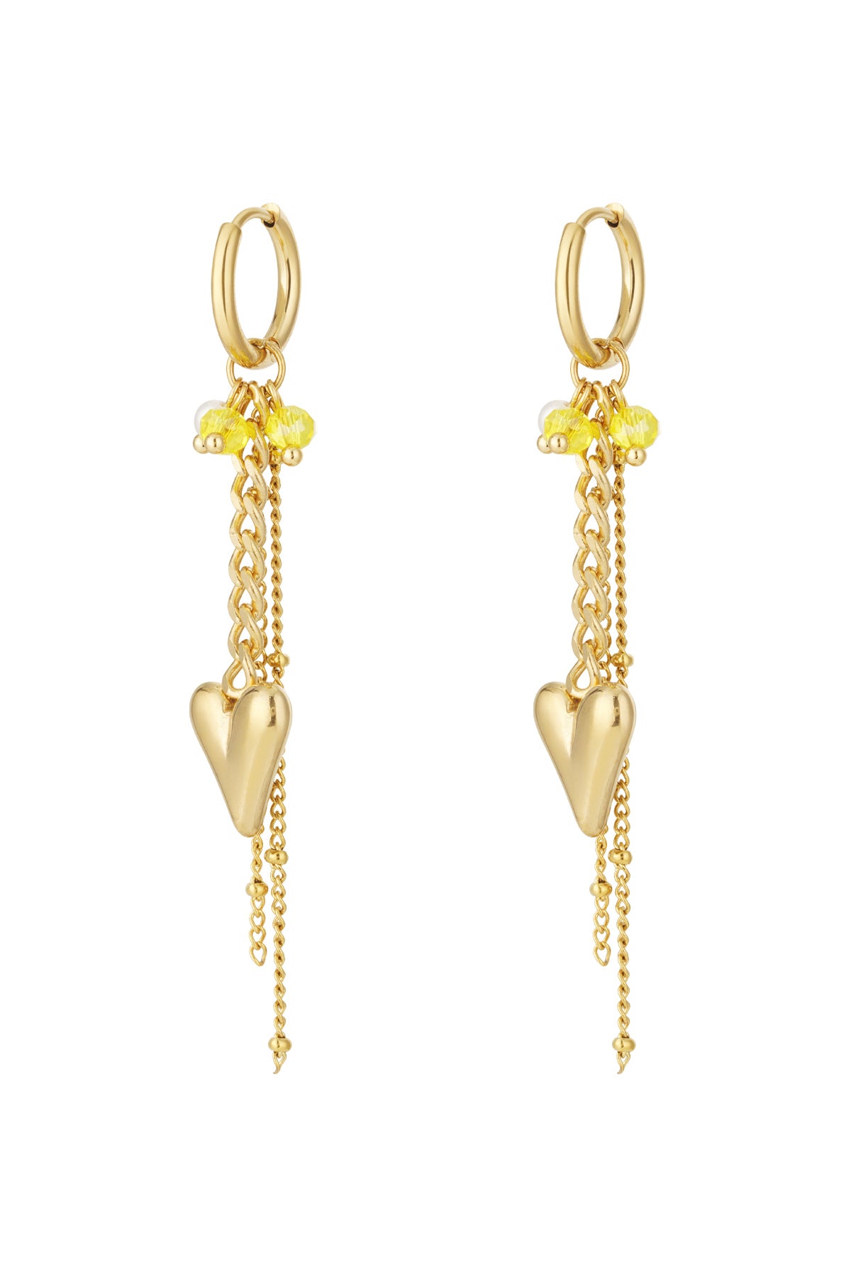 Stylish 14K Gold Plated Heart Drop Earrings
