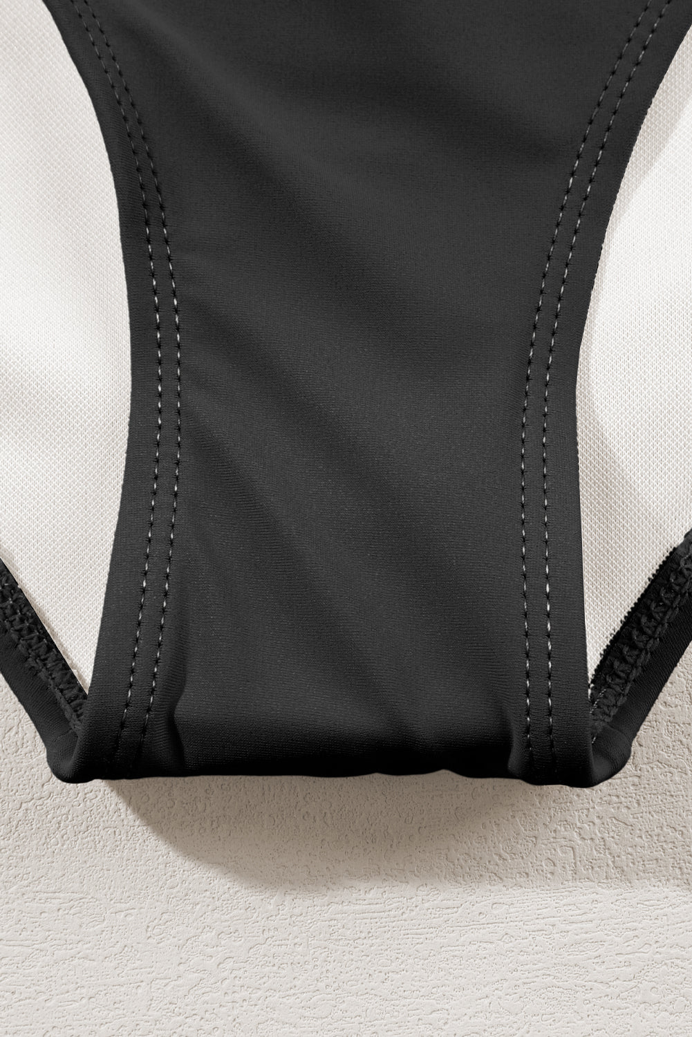 Bikini-Set mit Spaghettiträgern und hoher Taille und Patchwork-Muster in Rosa