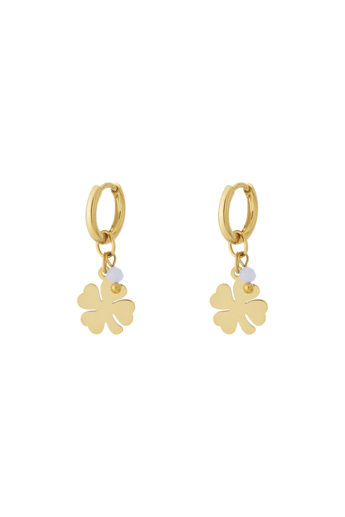Stylish 14K Gold Plated Clover Drop Earrings
