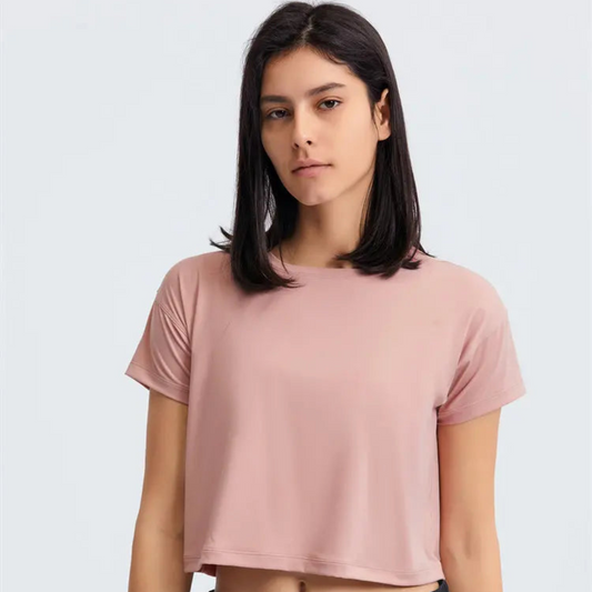 Kurzarm Crop Top Shirts - Loose Fit