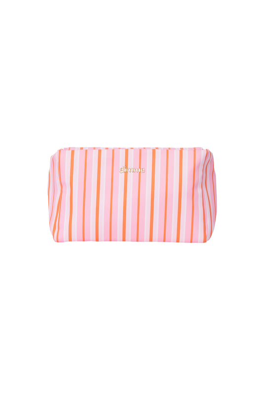 Gimme Simple Stripe Makeup Bag - Khaki, Pink, Blue