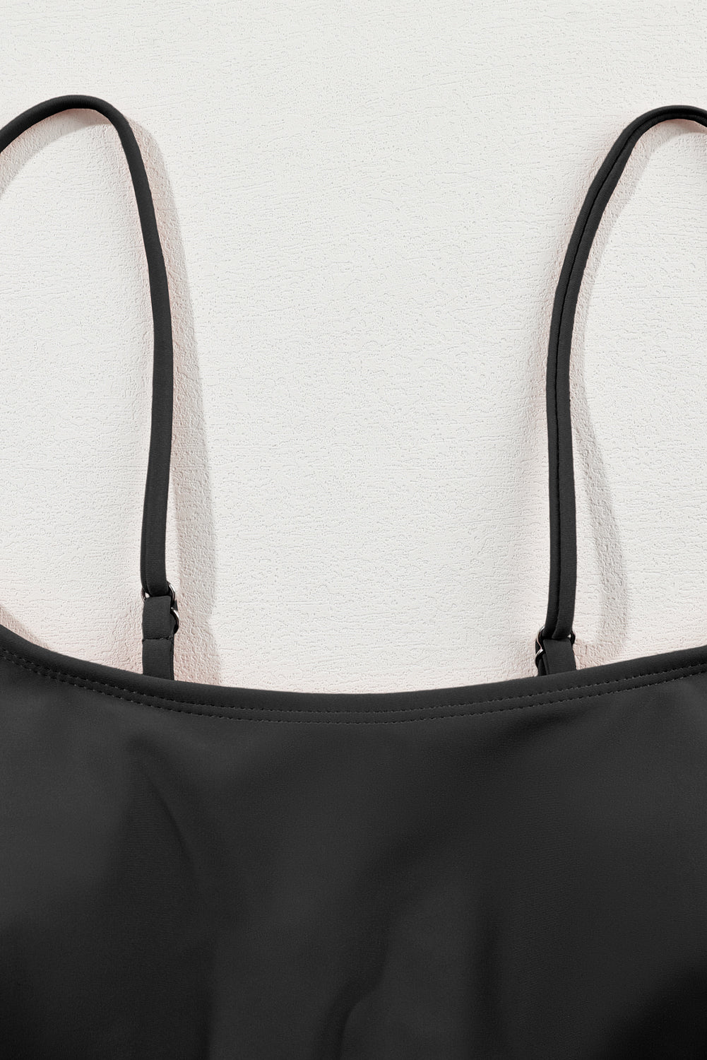 Bikini-Set mit Spaghettiträgern und hoher Taille und Patchwork-Muster in Rosa
