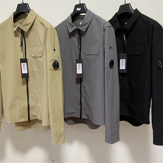 "Monochrome Baumwolljacke für Herren, Freizeithemd