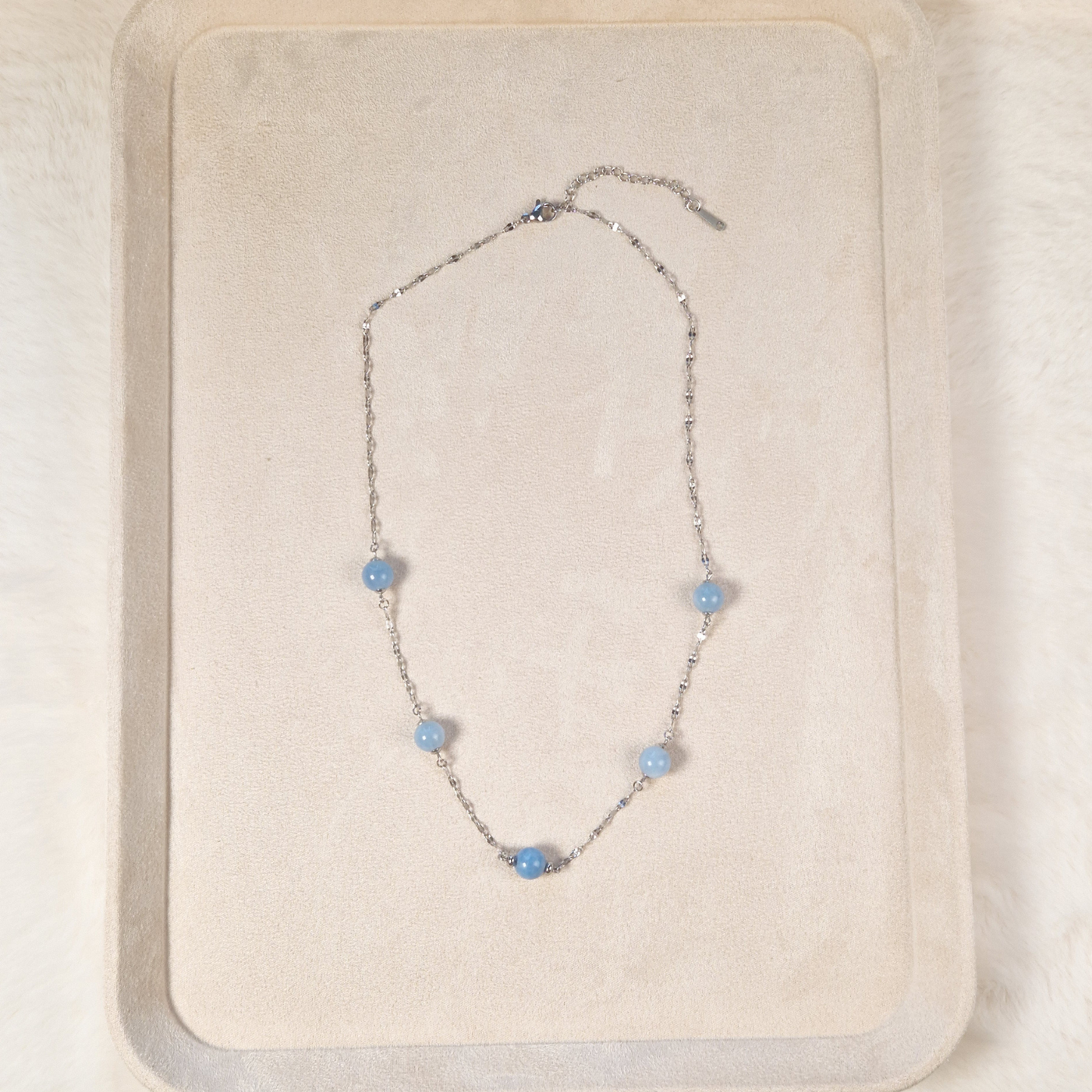 Aquamarine Station Necklace