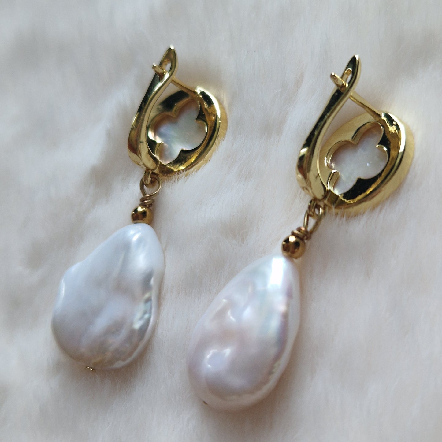 Baroque Pearl with Mother of Pearl Earrings