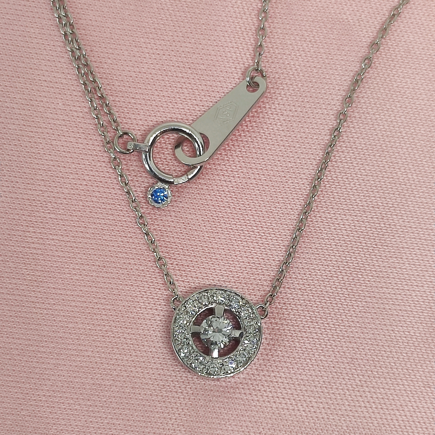 K18 Weißgold Diamant Halskette