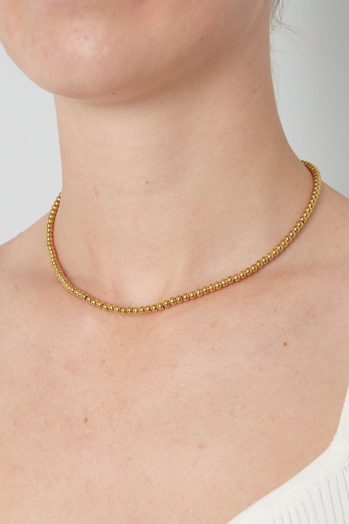Elegant Stainless Steel Beaded Necklace for Women