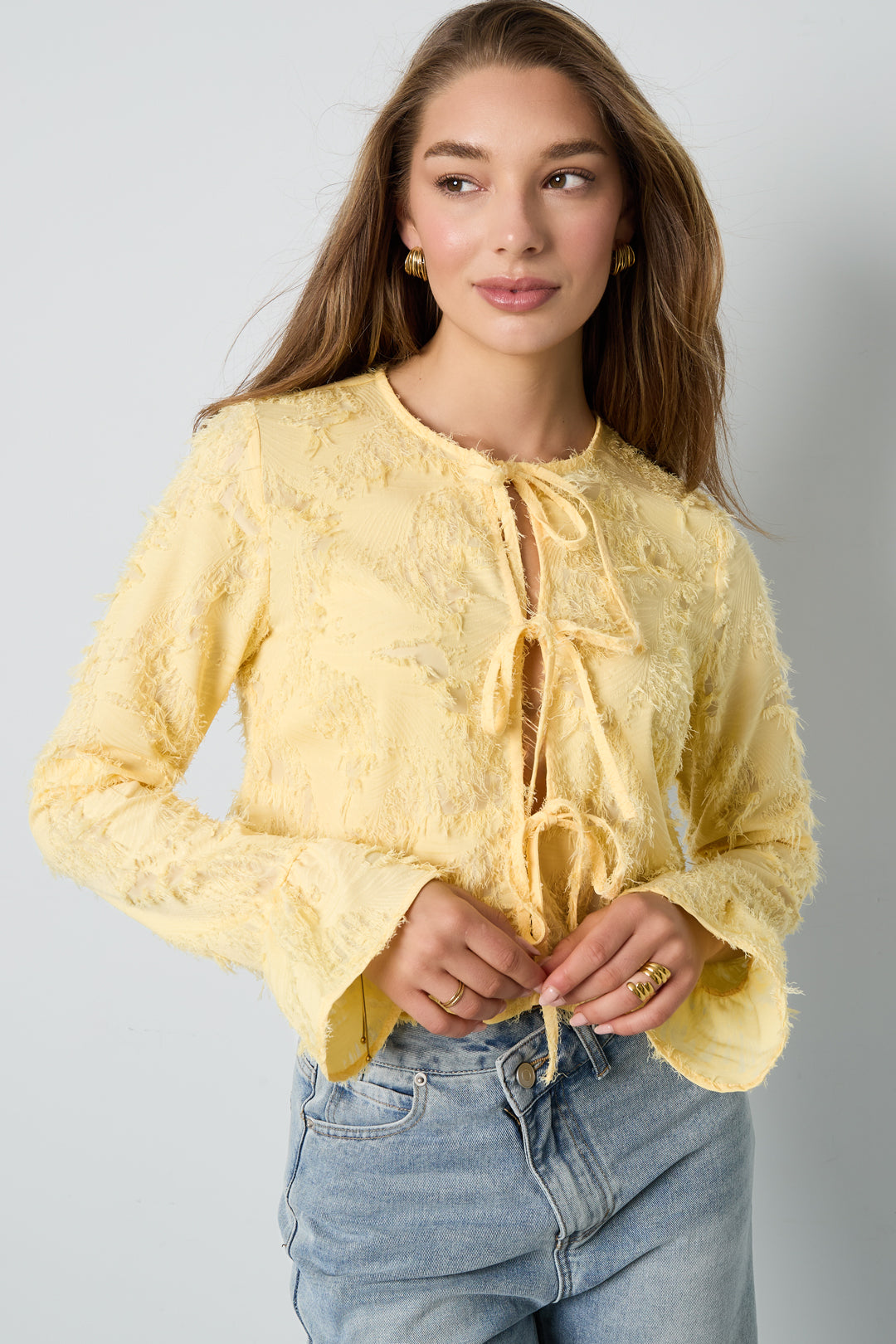 Elegant Spring/Summer Woven Long Sleeve Tops