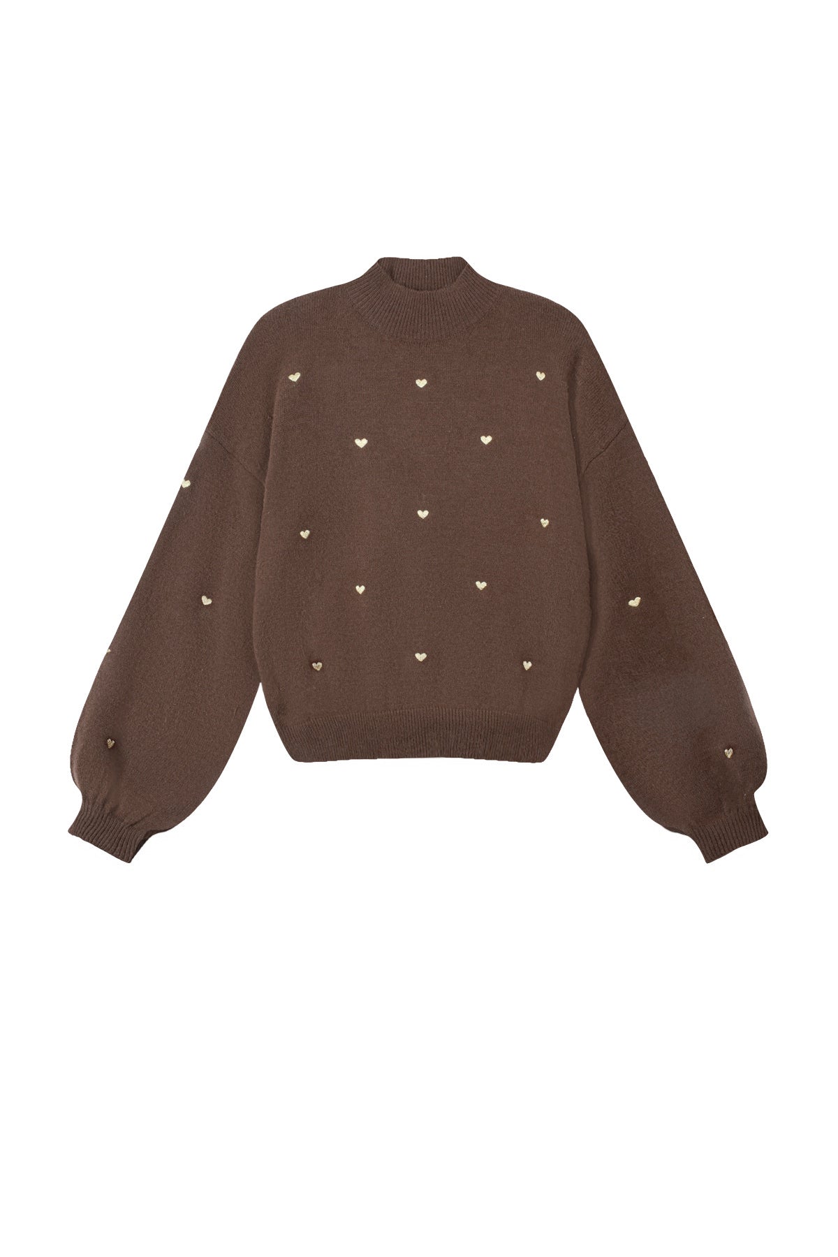 Soft Acrylic Heart Knit Sweater for Fall Winter