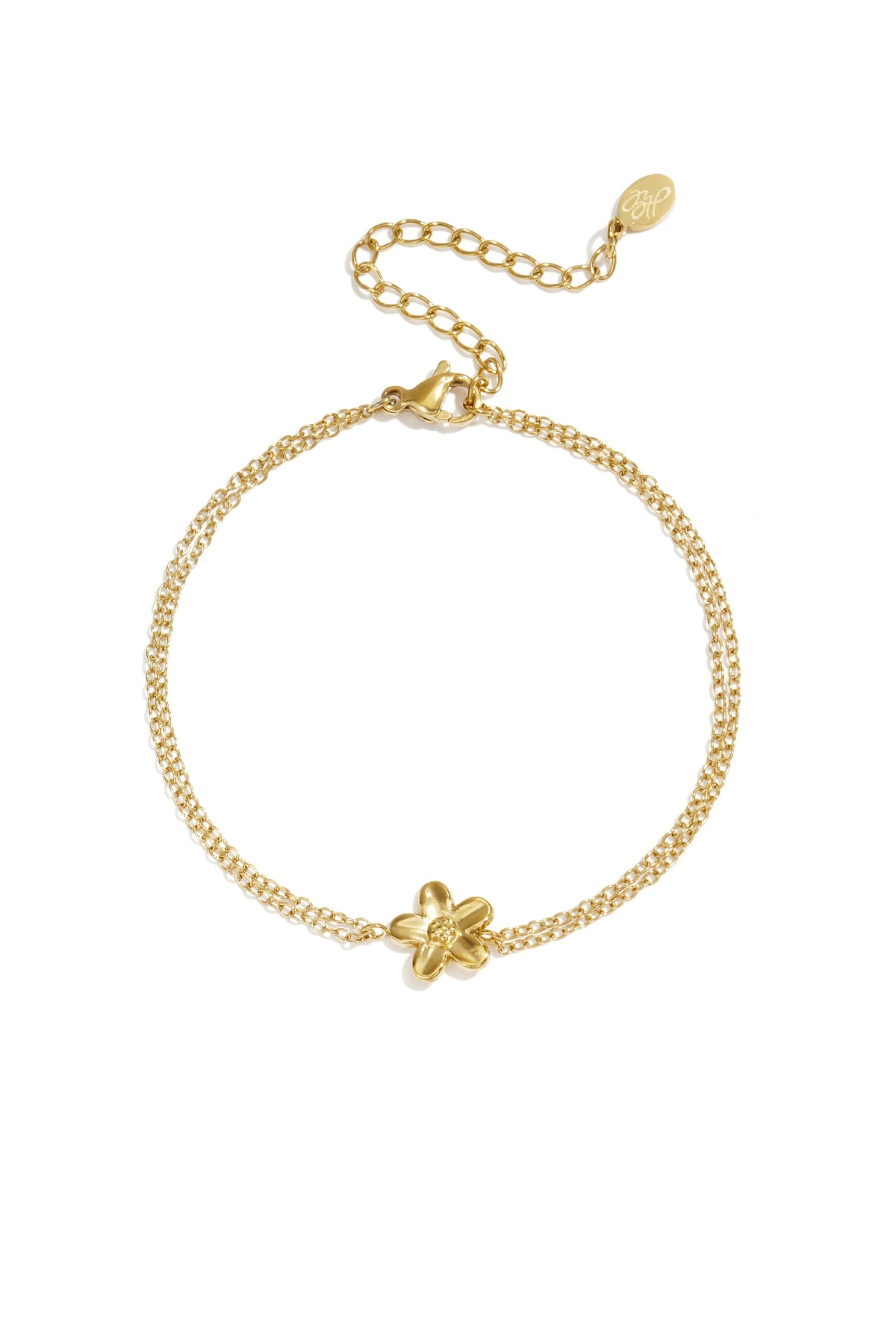 Stylish Stainless Steel Flower Charm Bracelet