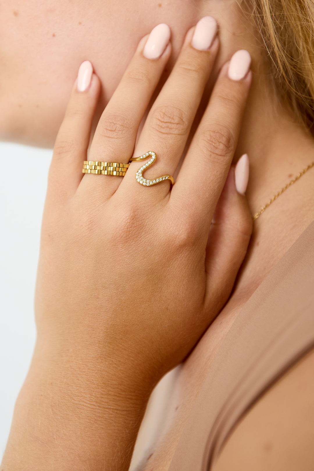 Elegant Adjustable Rhinestone Statement Ring