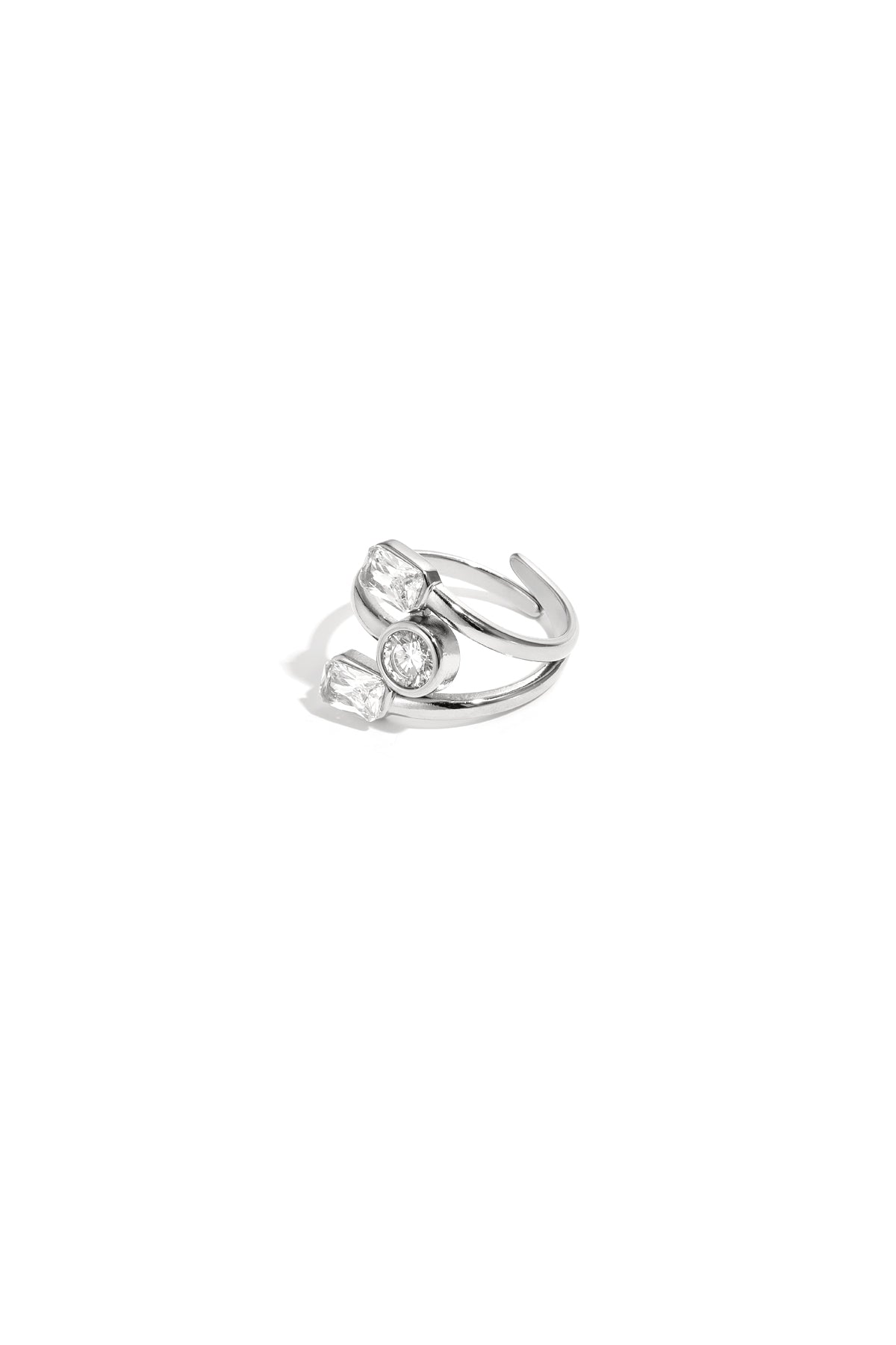 Luxurious Adjustable Rhinestone Ring - Silver & Gold