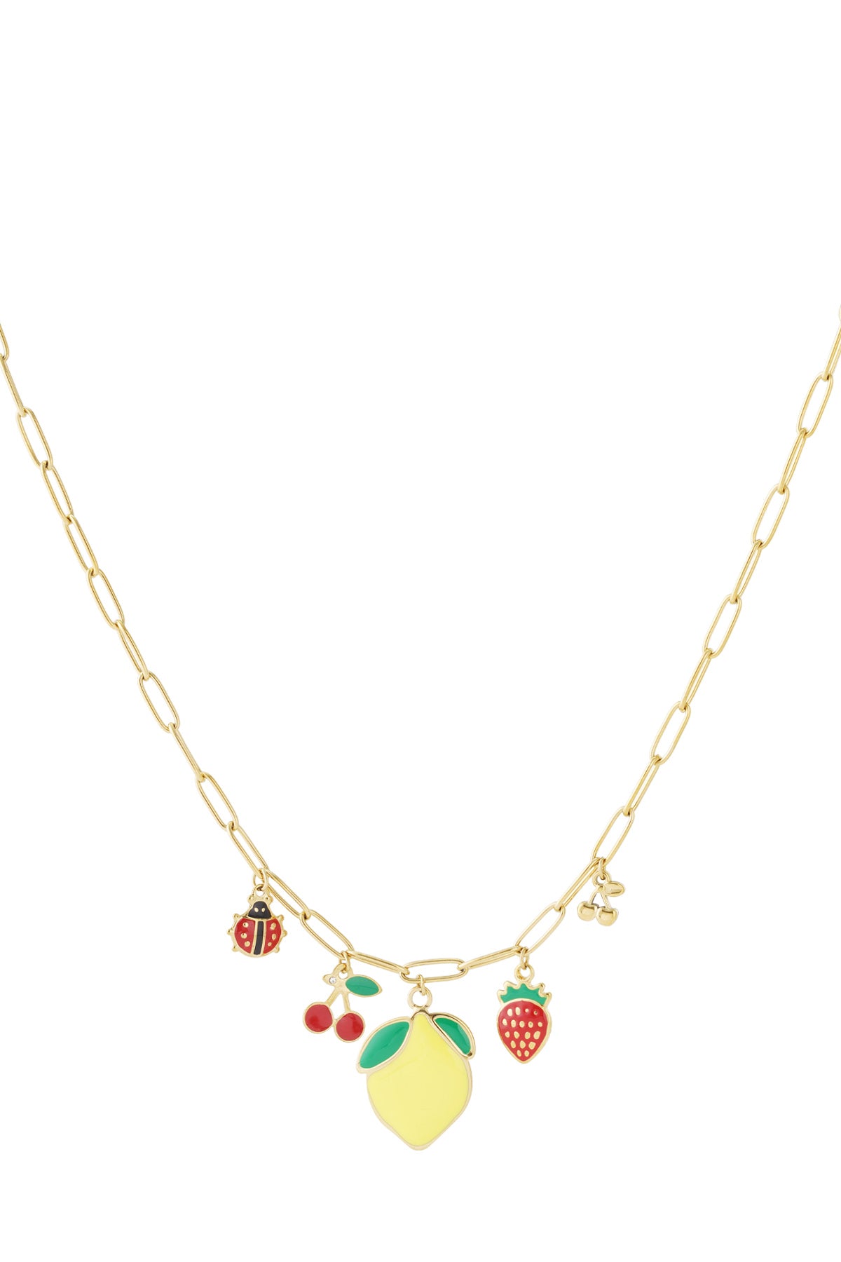 14K Gold Plated Fruit Pendant Necklace for Spring/Summer