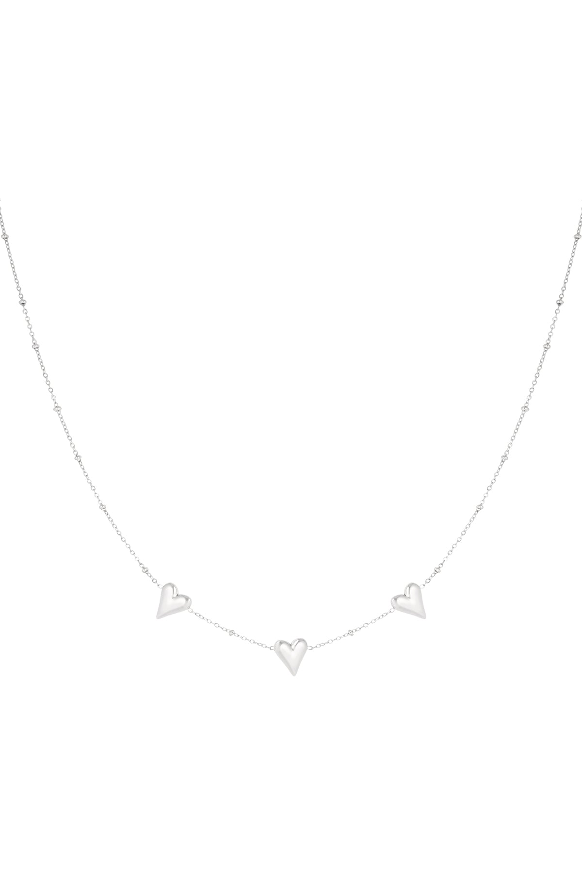Elegant Stainless Steel Heart Necklace, Silver & Gold