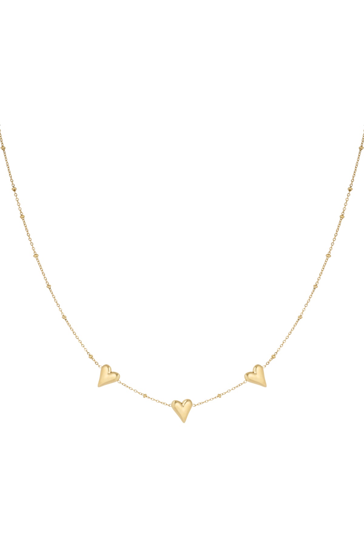 Elegant Stainless Steel Heart Necklace, Silver & Gold