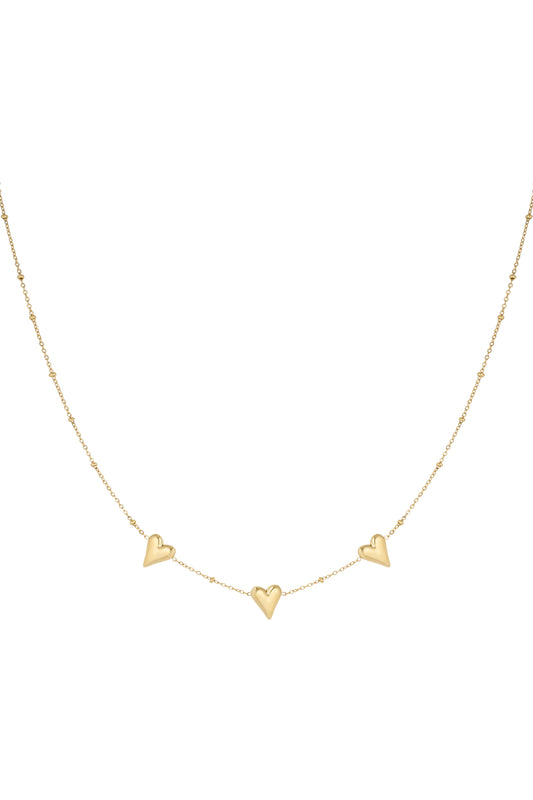 Elegant Stainless Steel Heart Necklace, Silver & Gold