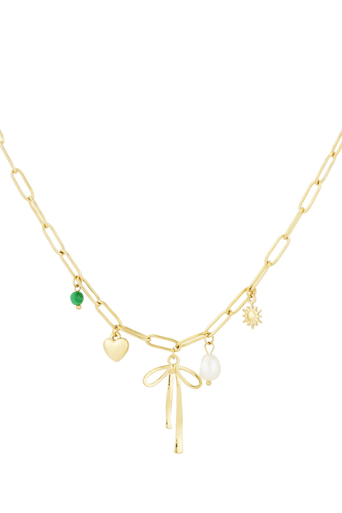 Elegant Bow Knot Pendant Necklace - Silver & Gold
