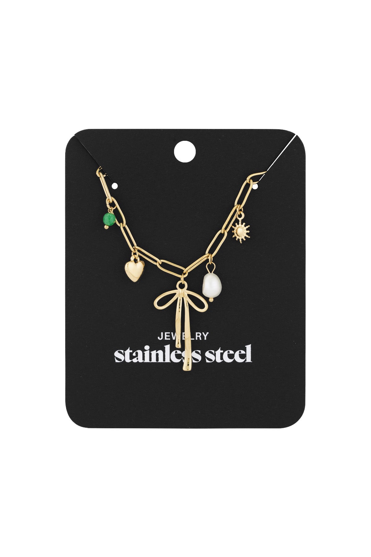 Elegant Bow Knot Pendant Necklace - Silver & Gold