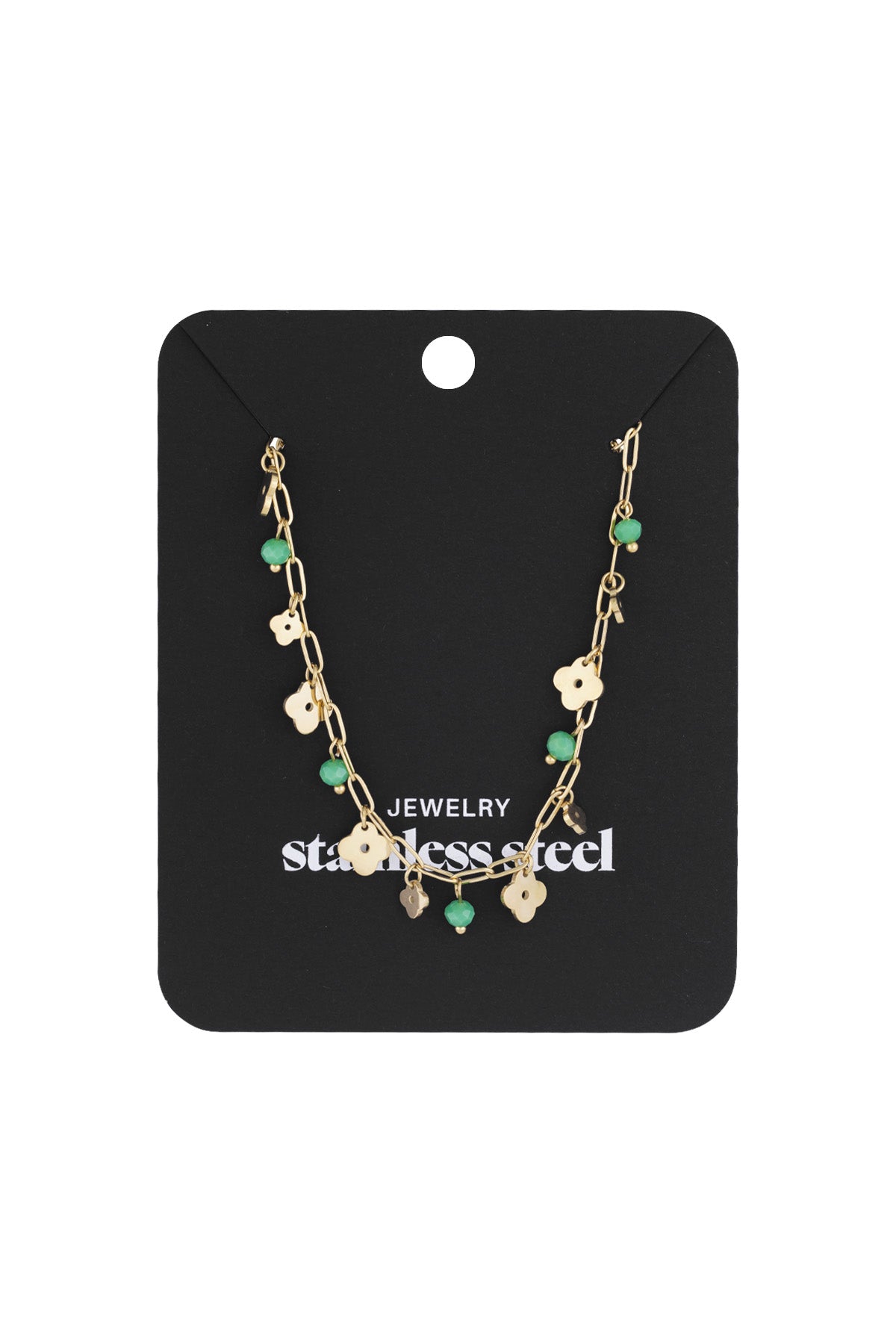Elegant Green Clover Pendant Necklace for Spring