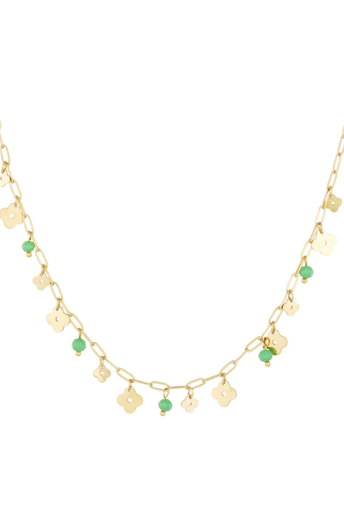 Elegant Green Clover Pendant Necklace for Spring