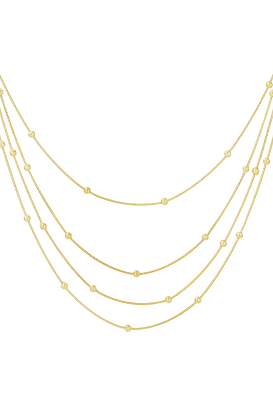 Elegant Layered Necklace in Silver, Gold, or Mixed Tones