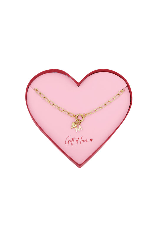 Elegant Gold Color Letter Pendant Necklace for Women