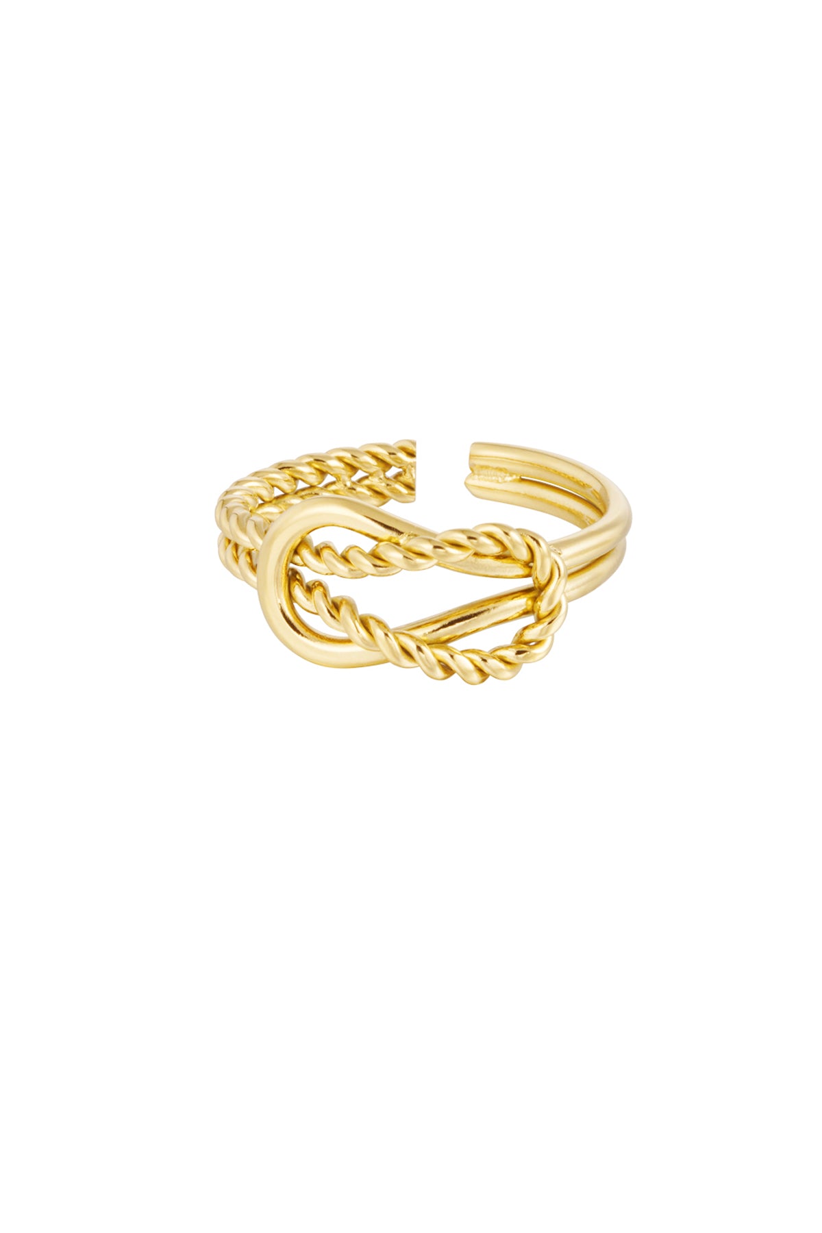 Elegant Stainless Steel Statement Ring Silver & Gold