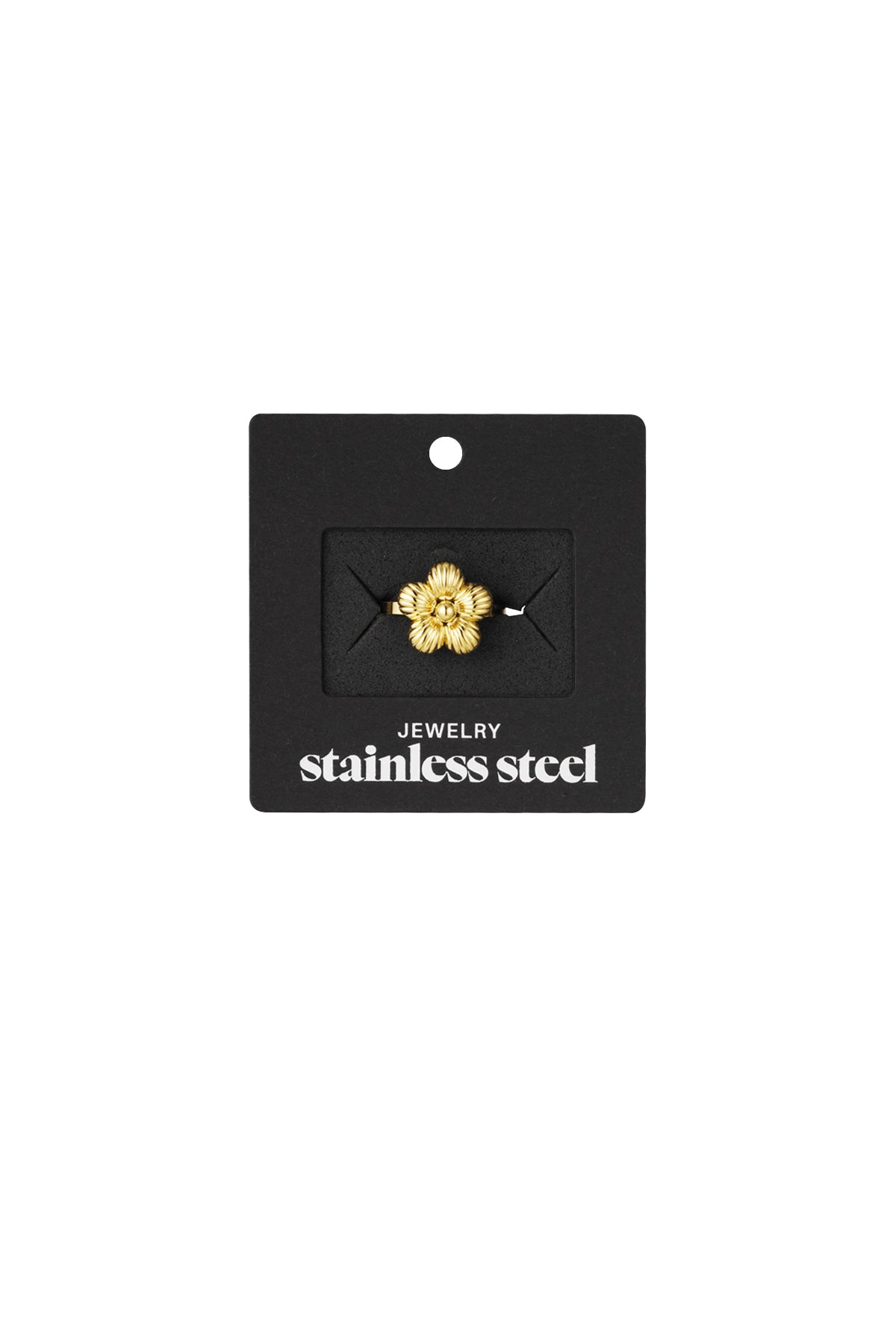 Stylish Stainless Steel Statement Ring - Silver & Gold