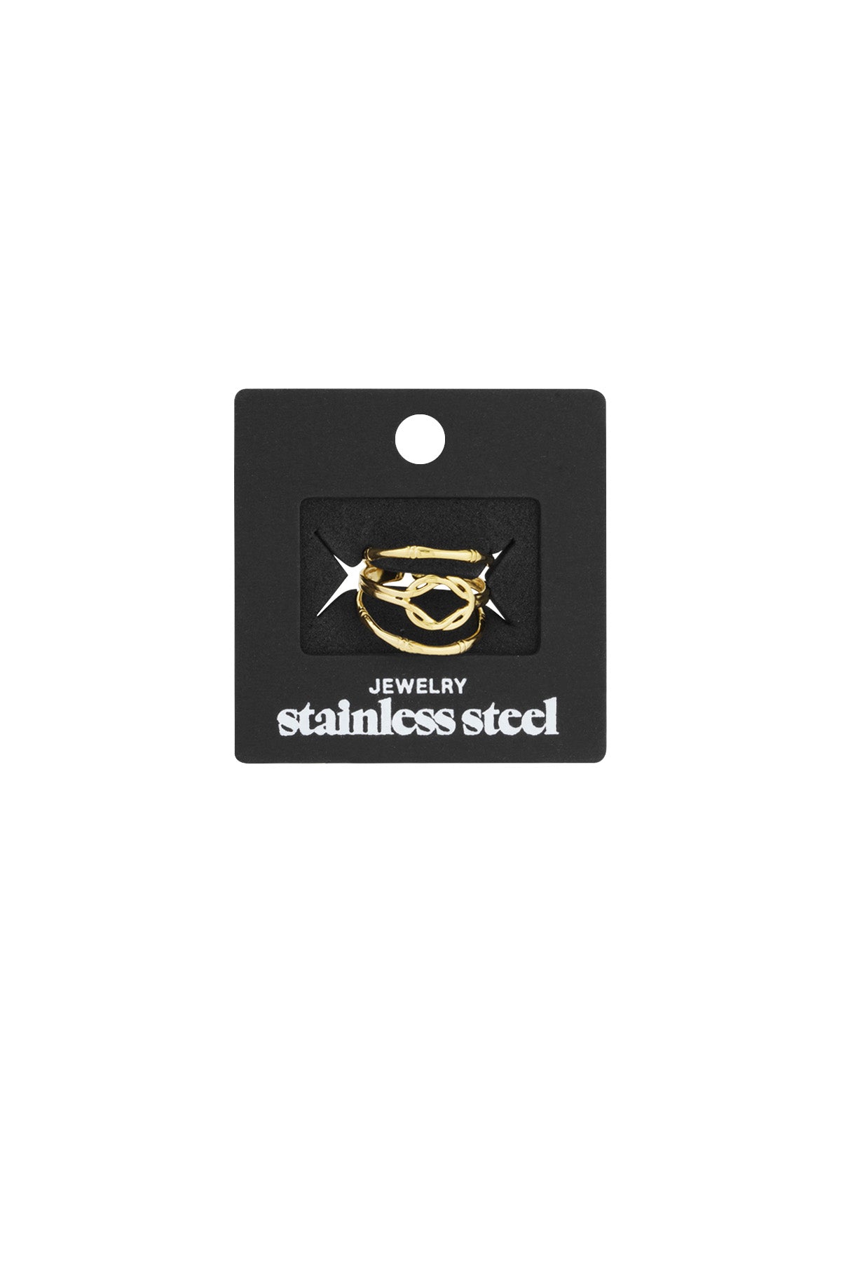 Elegant Stainless Steel Statement Ring, Silver & Gold