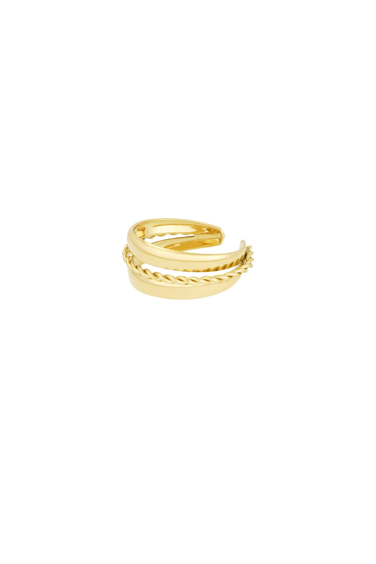 Elegant Statement Ring in Silver & Gold Tones