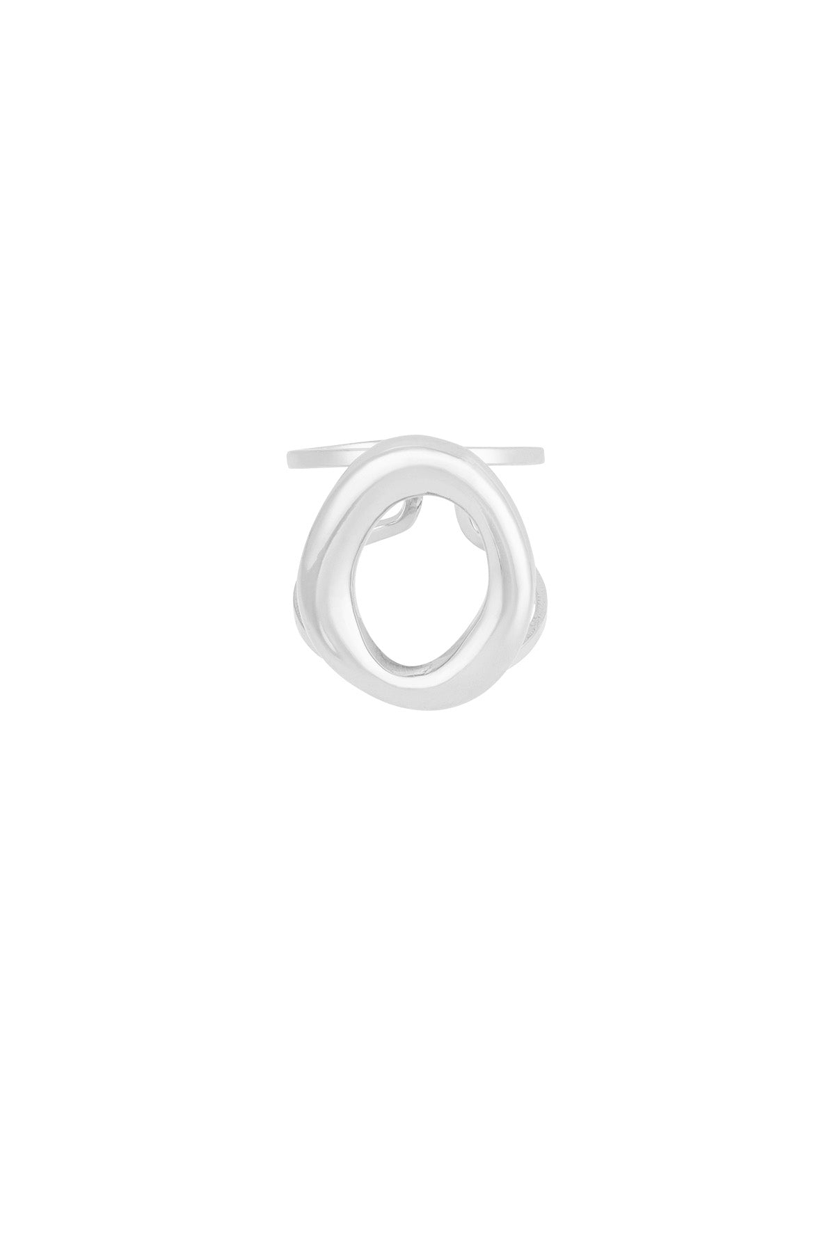 Stylish Statement Ring in Silver & Gold