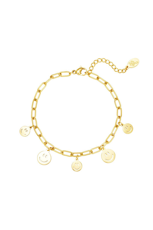 Stylish Smiling Face Charm Bracelet for Women