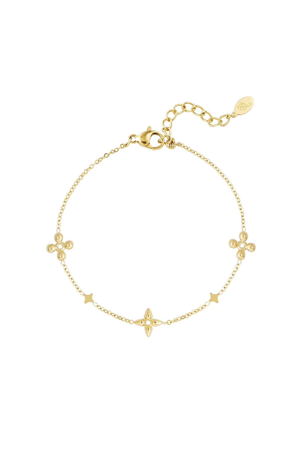 Elegant All-Fit Flower Charm Bracelet