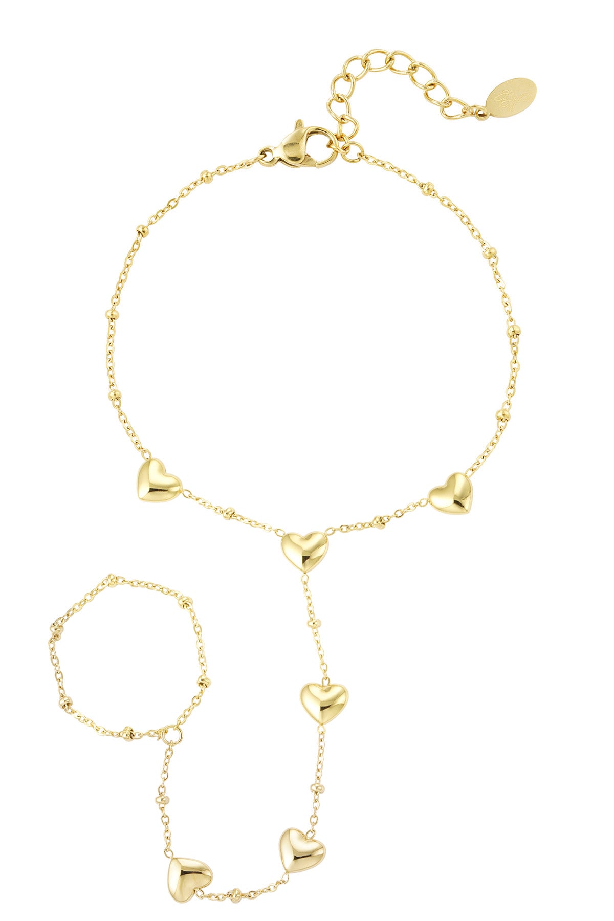 Elegant Hand Chain Bracelet in Silver & Gold