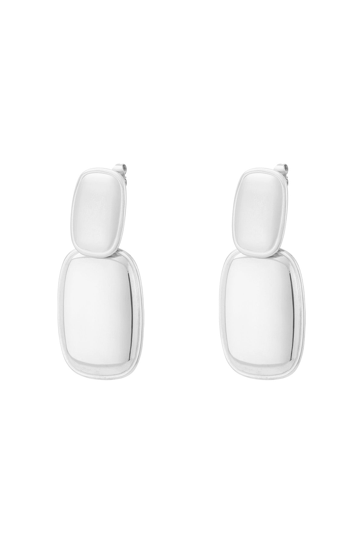 Stylish Drop Earrings in Silver, Gold, and Two-Tone