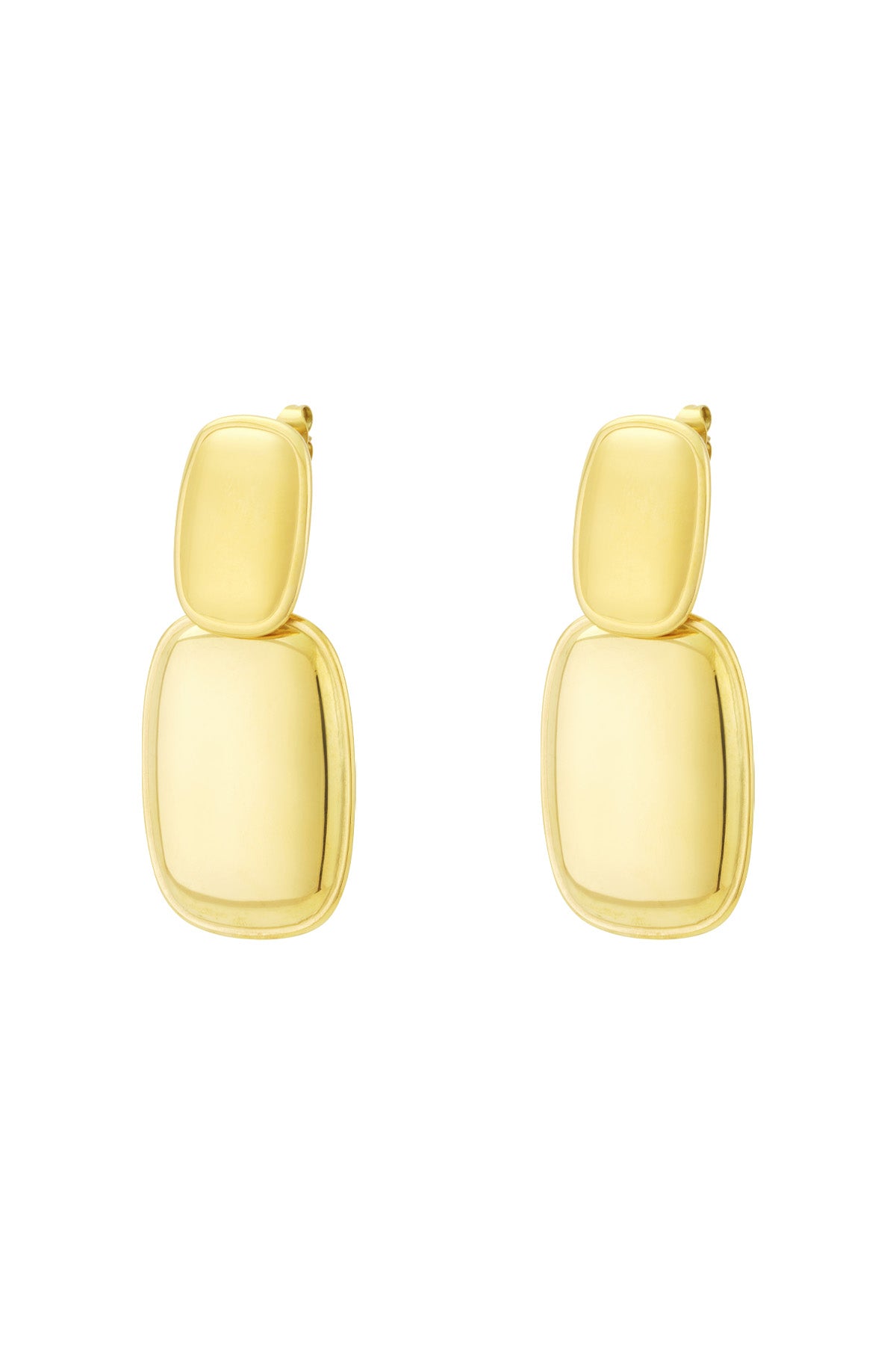 Stylish Drop Earrings in Silver, Gold, and Two-Tone