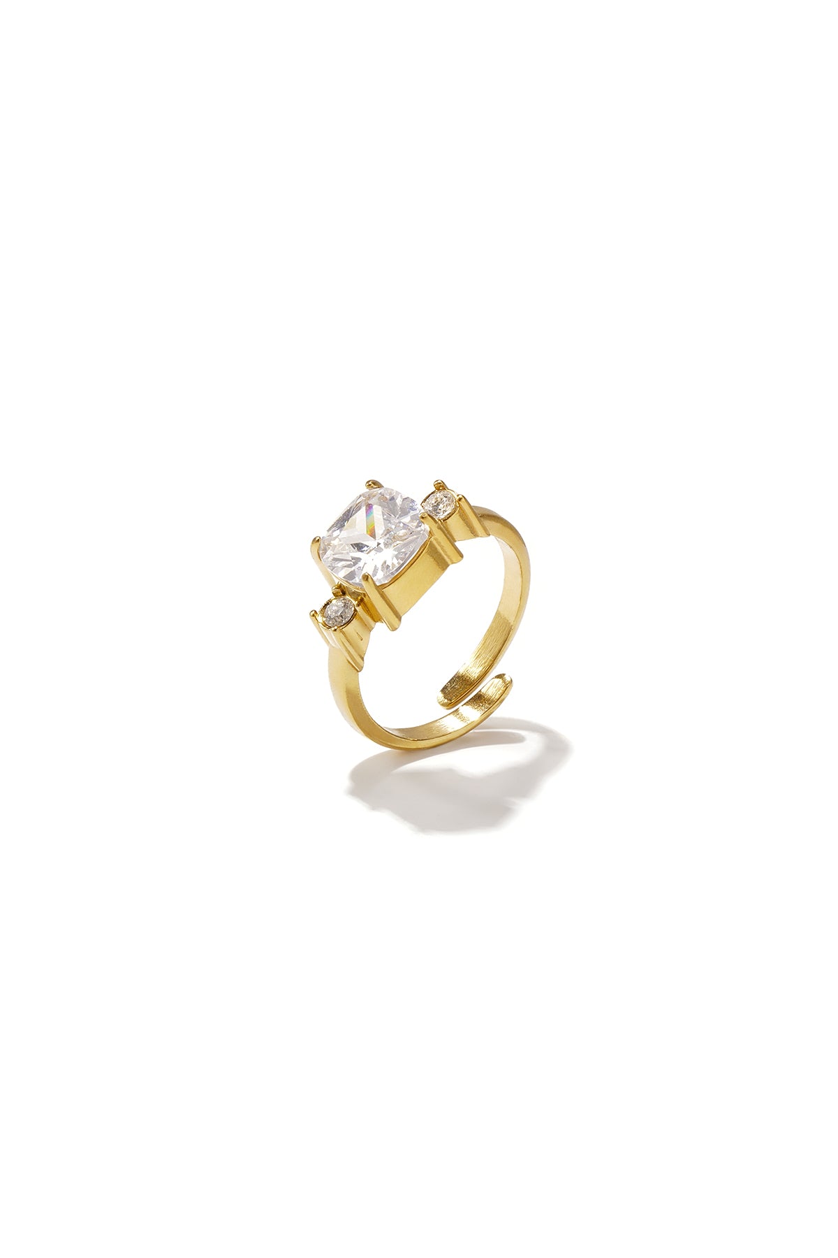 Elegant Minimalist Rhinestone Ring, Adjustable Fit