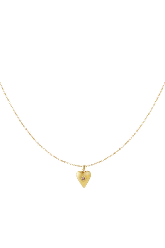 Charming 14K Gold Plated Heart Pendant Necklace
