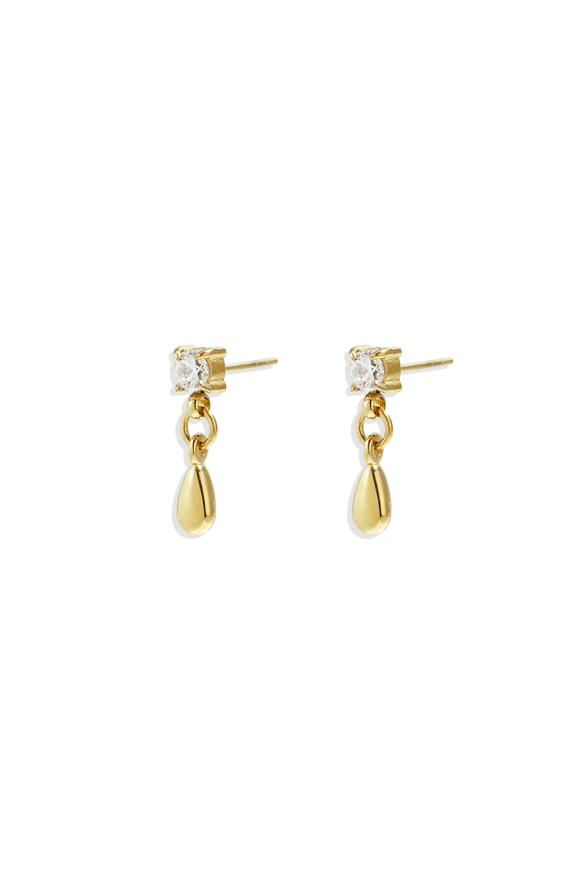Elegant 14K Gold Plated Rhinestone Drop Earrings