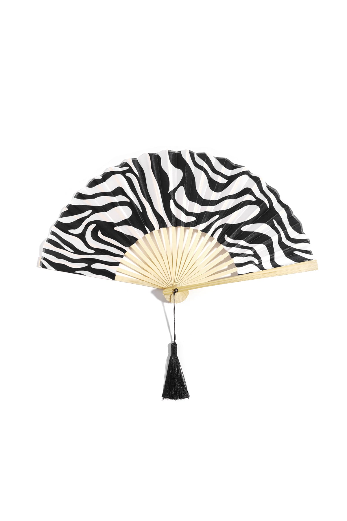 Elegant Folding Fan in Yellow and Black - Stay Cool Anywhere