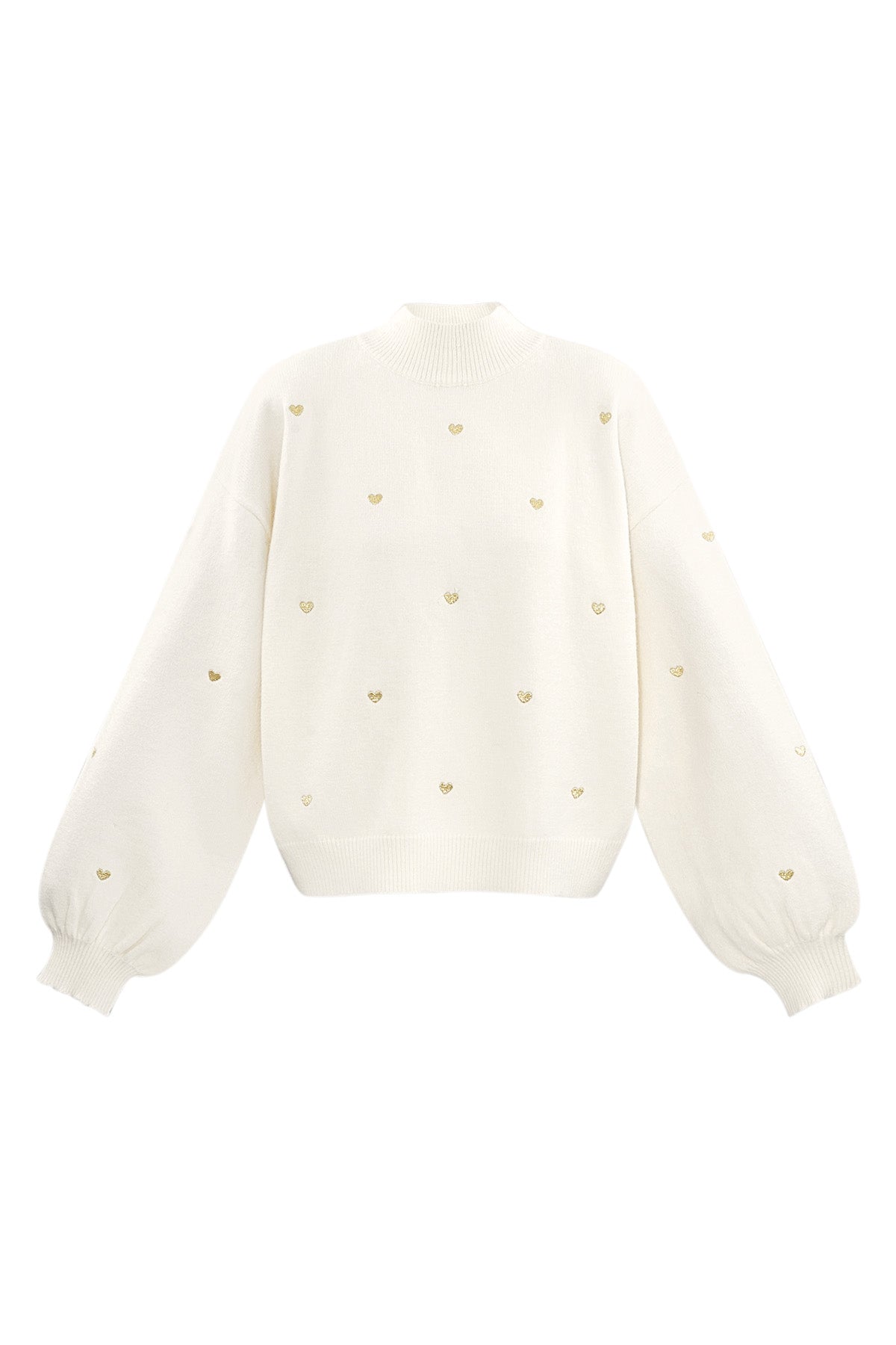 Soft Acrylic Heart Knit Sweater for Fall Winter