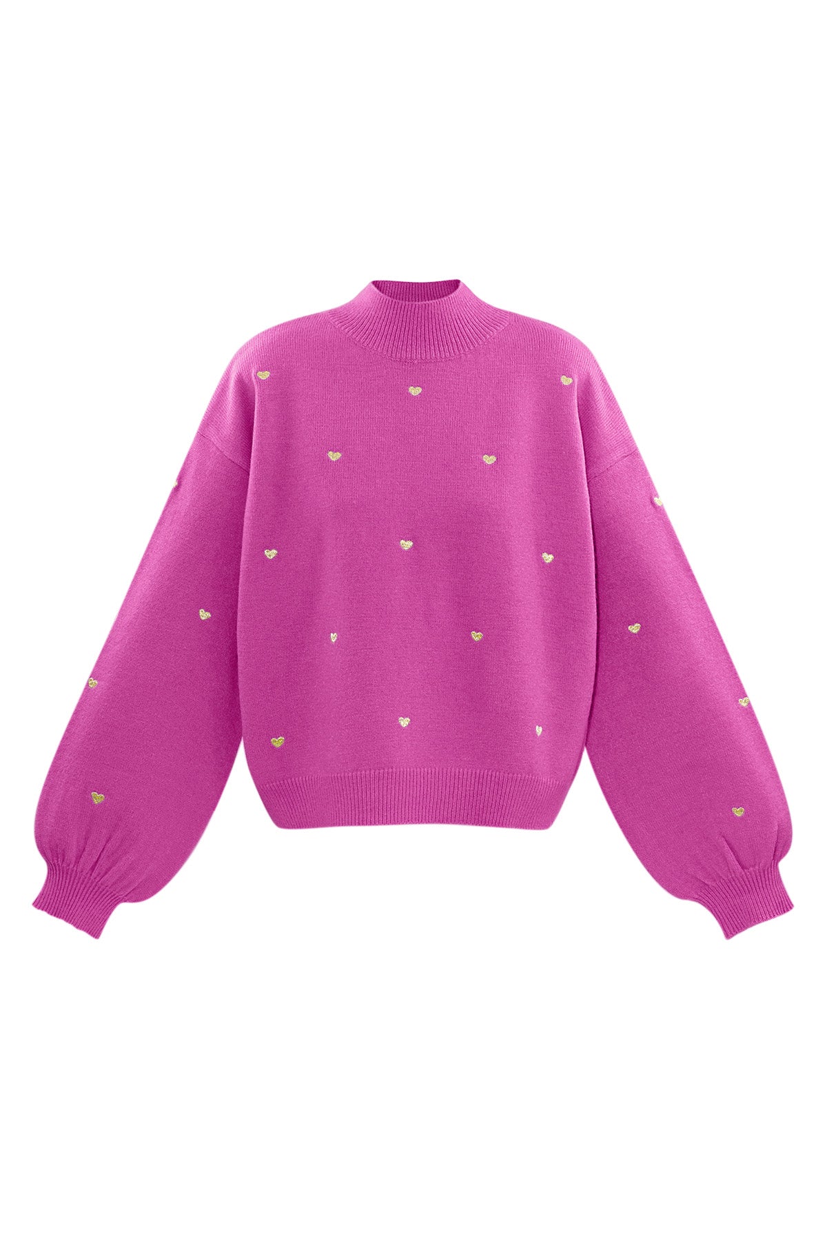 Soft Acrylic Heart Knit Sweater for Fall Winter