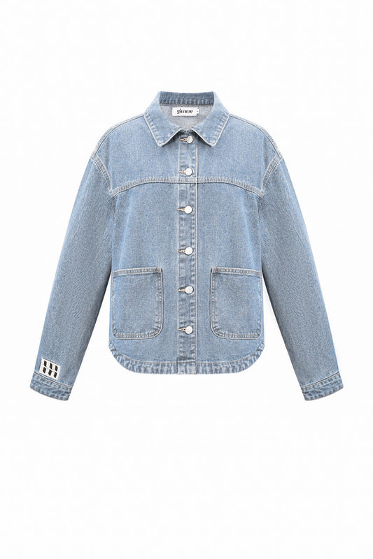 Stylish All-Fit Denim Jacket in Blue and Light Blue