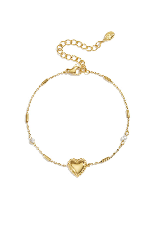 Elegant Heart Charm Bracelet - All Fit, Casual Style