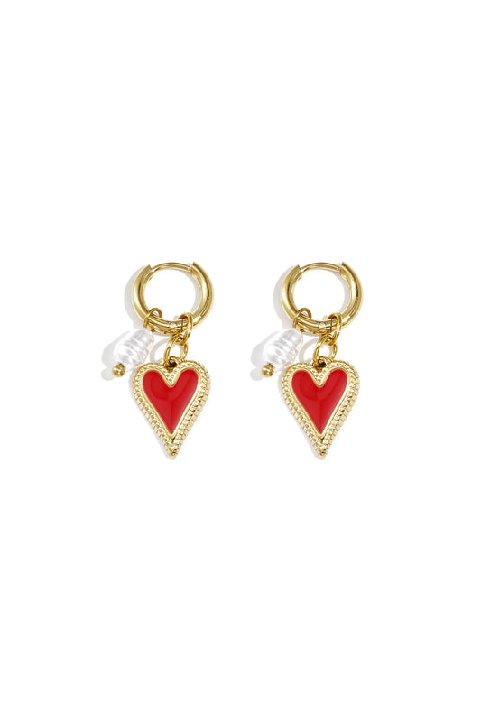 Romantic Heart Drop Earrings for Valentine's Day